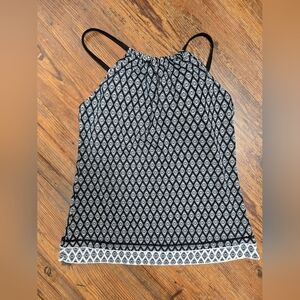 Jantzen tankini top 10 pristine black and white fixed pads adj. strap classy